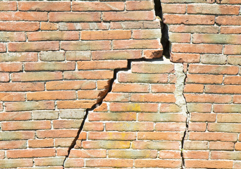 brick wall crack